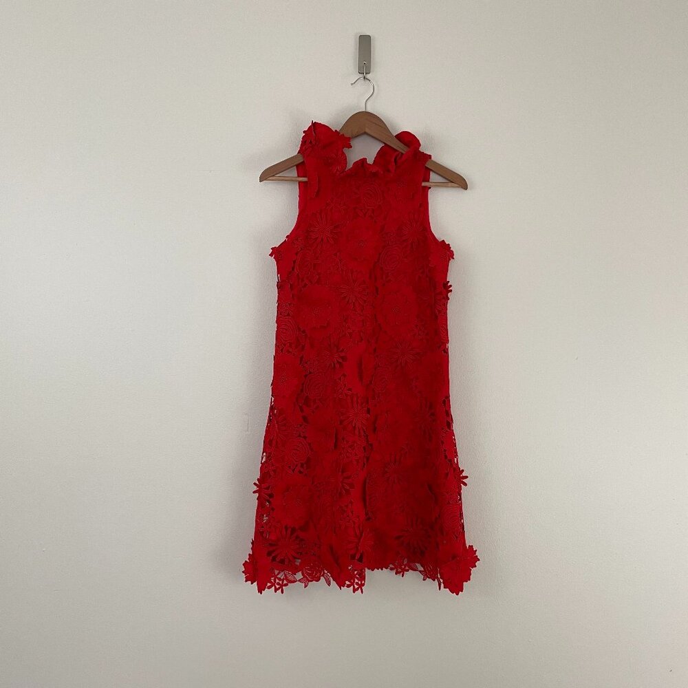 Tuckernuck Red Guipure Lace Blythe Sleeveless Mini Dress Size XXS